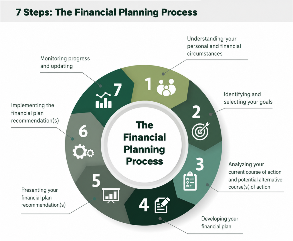 Your Financial Planning Process Diagram of your 7-step financial planning process